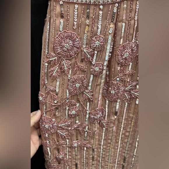 Mac Duggal 70260 STRIPED FLORAL EMBELLISHED SLEEVELESS MIDI DRESS - Picture 6 of 15